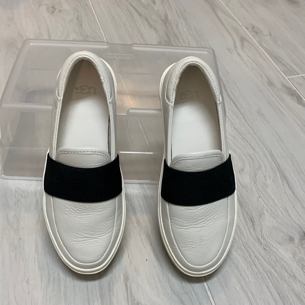 Cute white and black UGG shoes